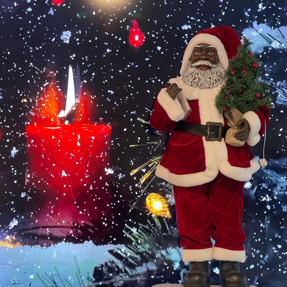 34" African American Santa Claus Christmas Holiday St. Nick Signature Collection